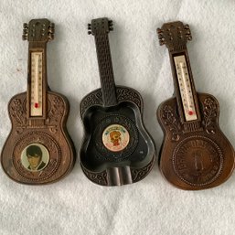 2 Thermometer Guitars- Elvis And Grand Ole Opry, Twitty City Ashtray Guitar
