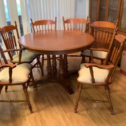 Excellent Maple Dinette Set With 2 Leaves, 6 Chairs