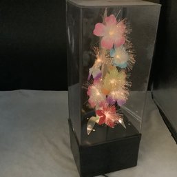 Vintage Fiber Optic Color Changing Flower Arrangement Music Box