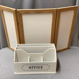 Wooden Office Organizer And Trifold Board