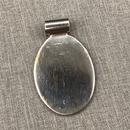 Solid Sterling Silver Pendant, Signed Mexico And Maker's Mark 925, Fixed Bale, Over 10.5 Grams