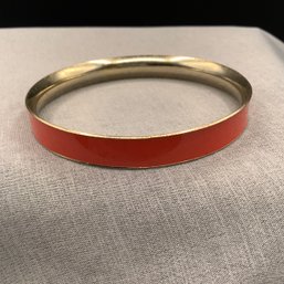 Coral Color Enamel Bangle Bracelet