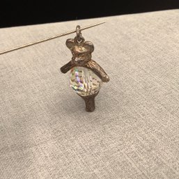 Bear Charm With Faceted Crystal Belly