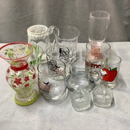 Various Novelty Glasses, Including Snoopy