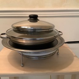 Paella Pan W/lid, Microwave Browning Tray, Cooling Rack, Serving Tray