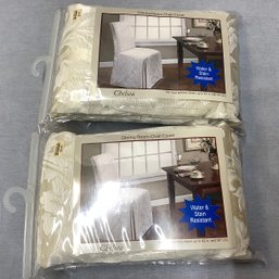 2 New In Package, Dining Room Chair Cover- Fits Most Armless Chairs. Never Been Used