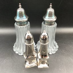 Pair Of Sugar Shakers And Oneida Salt & Pepper Shakers