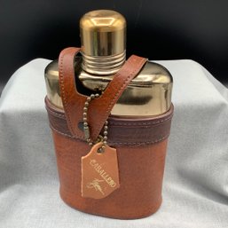 Vintage Noymer Caballero 2 Tone Leather Flask