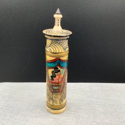 Chinese Carved Hand Painted Perfume Bottle With Dauber