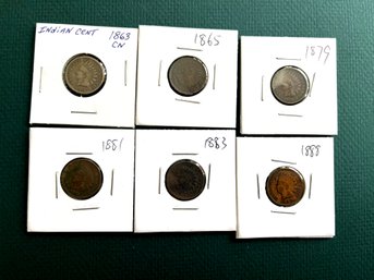 Indian Head Coin Lot From 1863 To 1888 Good To Fine Quality