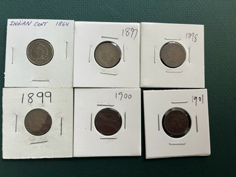 Indian Head Coin Lot From 1864 To 1901 Good To Fine Quality