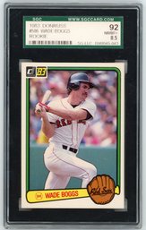 1983 Donruss Wade Boggs Baseball Rookie Card Graded SGC Near Mint 8.5