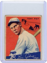 1934 Goudey Tony Piet Baseball Card