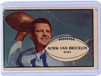 1953 Bowman Norm Van Brocklin Football Card Creased