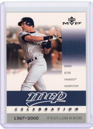 Derek Jeter Upper Deck MVP Baseball Card #'d TO 2000