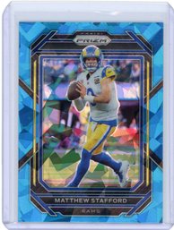 Matthew Stafford Blue Ice Prizm Football Card #'d To 99