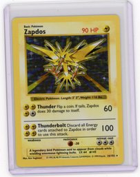 1999 Zapdos Holo Shadowless Pokemon Card