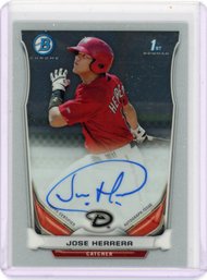 Jose Herrera 1st Bowman Chrome Autographed Baseball Rookie Card