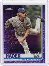 Josh Hader Topps Chrome Purple Refractor Baseball Card #'D To 250