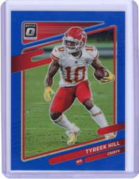 Tyreek Hill Optic Blue Prizm Football Card #'D To 179