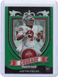 Justin Fields Green Prizm Draft Picks Crusade Football Rookie Card