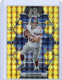 Eli Manning Mosaic Yellow Reactive Football Card