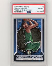 2017 Hoops Jayson Tatum Faces Of The Future Basketball Rookie Card PSA Near Mint 8