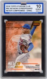 2018 Topps Stadium Club Noah Syndergaard Never Compromise Orange Baseball Card #'d To 50 Graded Gem Mint 10