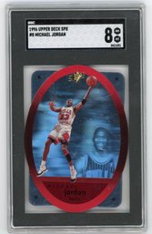 1996 MICHAEL JORDAN SPX Die Cut Basketball Card Graded Sgc NM 8