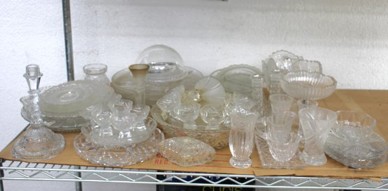 Assortment Of Vintage Glassware-shelf Lot
