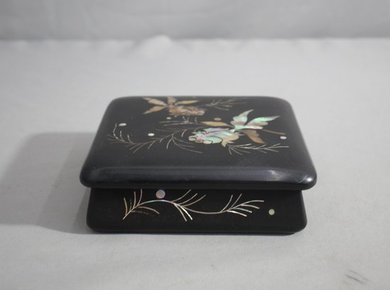 Vintage Lacquered Mother-of-Pearl Inlay Box