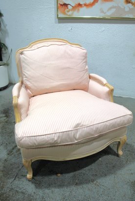 Sam Moore Bergere Style Armchair In Soft Pink Stripe