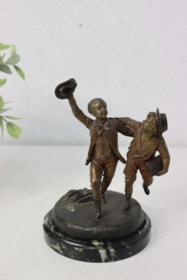 Vintage Joyous Trio Of Children Statuette On Marble Base (one Kid Is Broken Off, But Still There)
