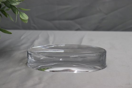 Clear Glass  Oval Paper Weight