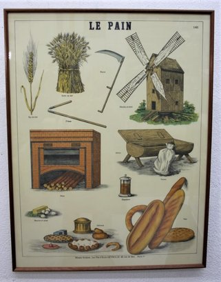 Graphic Story Of Bread - Le Pain - Musee Scolaire Les Fille D'emile Deyrolle - Hardwood Frame