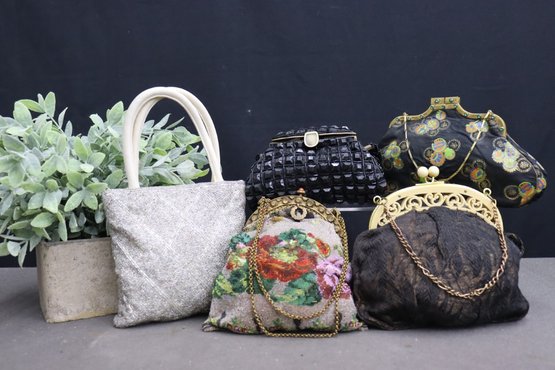Group Of Five Vintage Handbags - One Has Bonwit-Teller Label