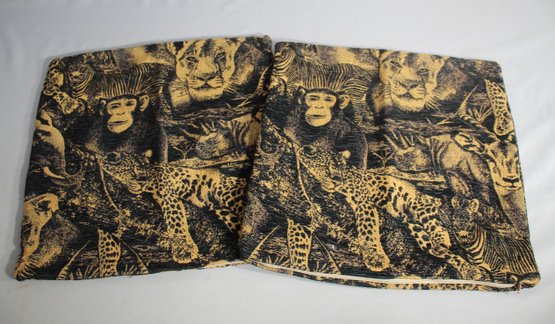 17' X 17' Set Of Two Exotic Wildlife-Themed Pillow Covers