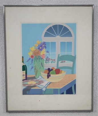 Framed Artist Proof Still Life Limited Edition Serigraph, Signed And Dated