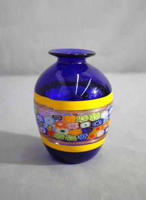 Ross Simons Blue Murano Style Glass Bud Vase
