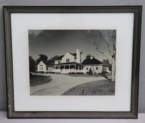 Inset Ridged Frame With Black And White Photo Print Of Westhampton Beach House