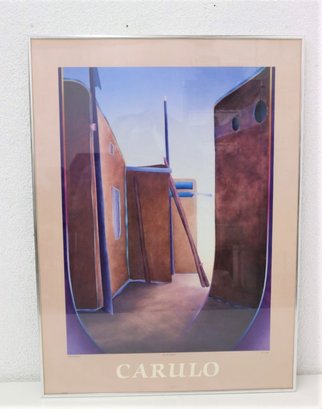 Taos Pueblo By Carulo Art Poster Print, Framed