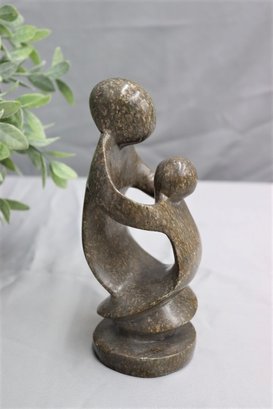 Hand-carved Stone Mother And Child Statue