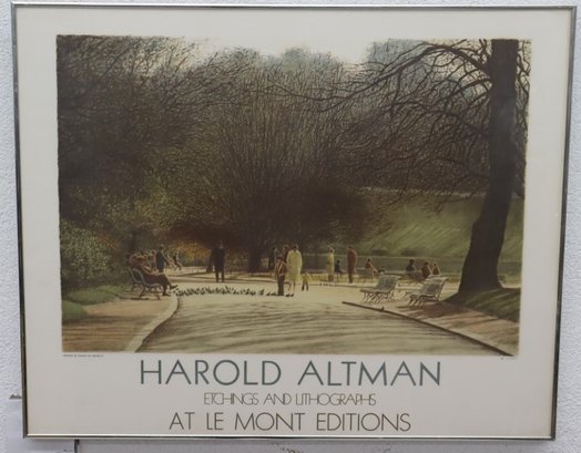 Harold Altman Gallery Show Mourlot Print Poster, Framed