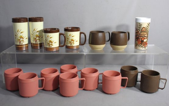 Vintage Assorted Mug Collection - Floral And Solid Designs