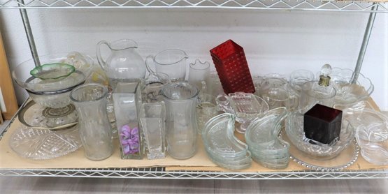 Shelf Lot Of Glass