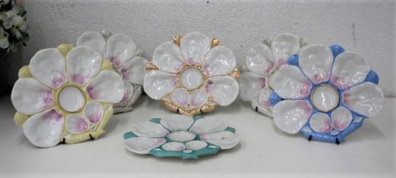Set Of 6 Late 19th Century French Art Nouveau Oyster Plates