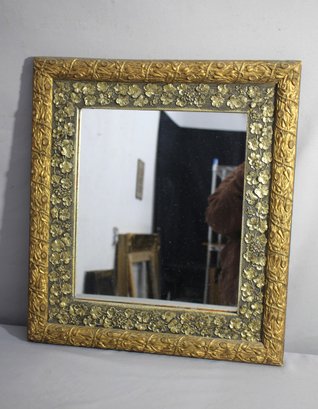 Golden Reflections: Vintage Ornate Floral Mirror