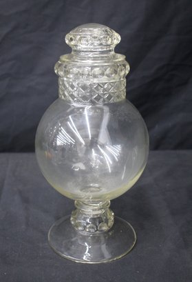 Antique Tiffin Dakota Glass Apothecary Candy Jar With Lid'