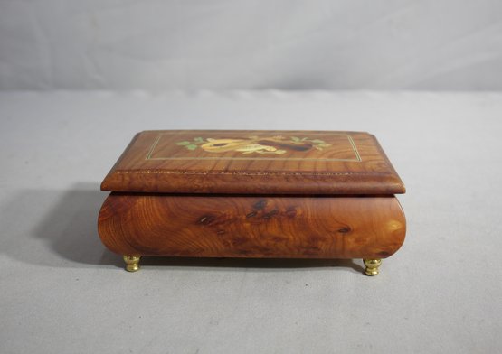 Vintage Reuge Italian Inlaid Wooden Jewelry / Music  Box'