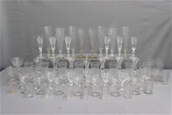 Big Group Lot Of Glass And Crystal Stemware And Glasses